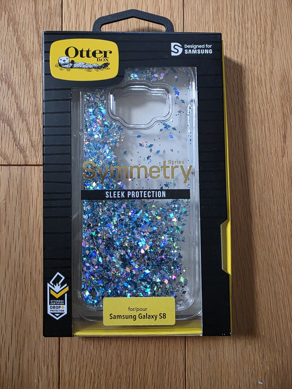 OtterBox Symmetry Series Clear Case with Blue/Silver Holographic Glitter